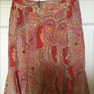 WORTHINGTON Vintage 100% Silk Paisley Skirt Sz 4